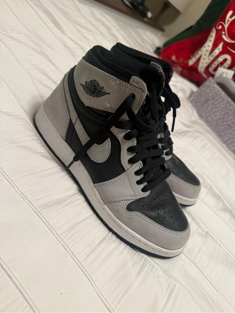 Nike Air Jordan 1 High Top Sneakers in Black & Gray